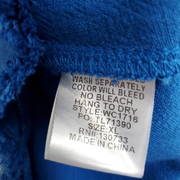 Umgee High Low Short Sleeve Linen Blend Dress Frayed Hem Details Blue XL - Picture 11 of 11